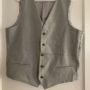 Grey Slim Suit Vest and Pants